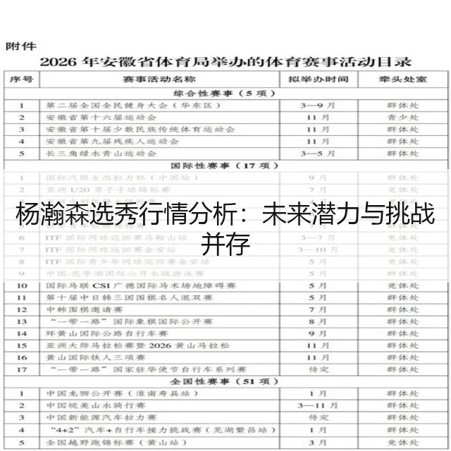 杨瀚森选秀行情分析：未来潜力与挑战并存